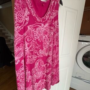 Fresh Produce Pink and White Midi Dress